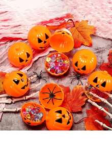 24pcs Halloween Pumpkin Candy Boxes - Non-Electric, Feather-Free Plastic Mini Snack Containers For Halloween Party Favors And Decor - Yellow - View 6