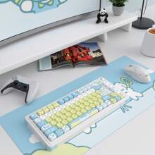 MageGee Air75 Wireless Mechanical Gaming Keyboard RGB PBT Puppy Theme Keycaps Gasket Mount Keyboard 2.4G/BT5.2/USB-C Hot Swappable Custom Pre-Lubed Blue Whale Switch Keyboard Creamy Mechanical Keyboard For Laptop/Tablet//WIN