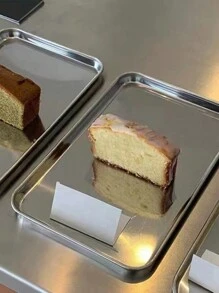 Ins北欧韩式餐盘北欧不锈钢长方形甜品盘咖啡厅托盘收纳托盘小吃蛋糕托盘 - 1pc - 查看 7