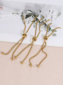 Pulseira ajustável com 3 contas de aço inoxidável e silicone, acessório para fazer joias faça você mesmo
