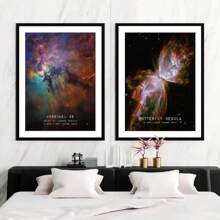 1 pièce Affiche de l'univers, peinture sur canevas d'art mural moderne de la nébuleuse de la Rosette, du trou noir, de la galaxie, décoration murale pour la chambre à coucher, avec cadre en option