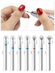 7件套指甲抛光头，小型飞碟，抛光溢出胶，美甲边缘，死皮 - 銀色 - 查看 6