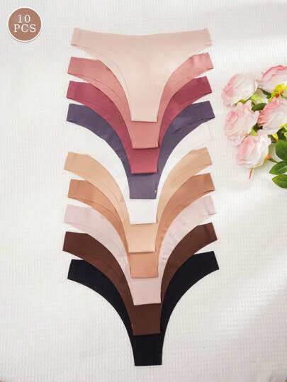 10 unidades/pacote calcinhas femininas sexy sem costura fio dental