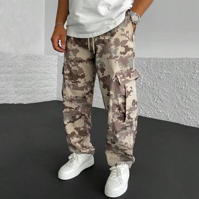 Men Camo Print Flap…