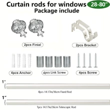 Juego de barra de cortina de resina transparente plateada de lujo con papel dorado incrustado, resistente, impermeable, antioxidante, desmontable en varias etapas, ideal para decoración de baño y hogar. - plata - Ver 16