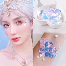 1pc Mermaid Scale PVC Loose Glitter Sequins For Nail Art, Sewing, Wedding Decoration, Approx. 12g/120pcs, Suitable For DIY Decoration, Valentine's Day, Cosplay, Easter - Multicolor - View 5
