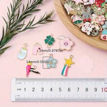 50pcs/100pcs Mixed Gold Plated Enamel Pendants Colorful Alloy Charms For DIY Necklace Bracelet Earring Jewelry Making Supplies No Box