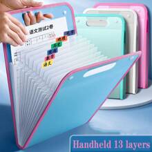 3200 Capacity Accordion Style A4 File Folder, High Capacity Student Test Paper Storage Bag, 13 Layer Document Organizer - Multicolor - View 1