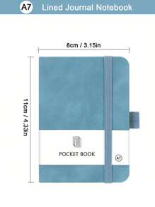 Caderneta de Bolso Pautada Mini A7 com Suporte para Caneta, 100 Folhas/200 Páginas, Tamanho 3,15*4,33 polegadas, Caderno, Caderneta de Trabalho, Caderno, Diário, Bloco de Anotações - Multicolorido - Visão 2