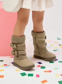 Botas para niños Lazo Cremallera lateral - Caqui - Ver 2