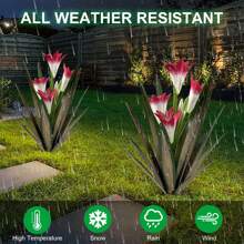 Metal Agave Plant Outdoor Decoration Outdoor Garden Decoration Lily Mexican Yard Art Plant Garden Agave Lily Decorative Garden Gift(2 Big Red Lilies) - Đỏ - Xem 5