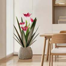 Metal Agave Plant Outdoor Decoration Outdoor Garden Decoration Lily Mexican Yard Art Plant Garden Agave Lily Decorative Garden Gift(2 Big Red Lilies) - Đỏ - Xem 6