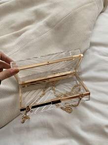 Clear Acrylic Box Bag, Popular Dinner Bag, Crossbody Chain, Small Square Bag, Fashionable Shoulder Bag For Women