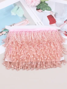 手工制作亚克力流苏珠子多色蕾丝边 DIY 婚纱窗帘配件 - 淺藍色 - 查看 7