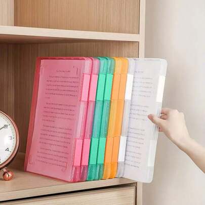 1pc File Box, A4 Plastic PP File Box For School Students Multi-Layer Portable Double-Layer Data File, Subject Classification Bill, Work, Exam, Waterproof Contract Storage Box,Back To School Student Supplies,School Supplies