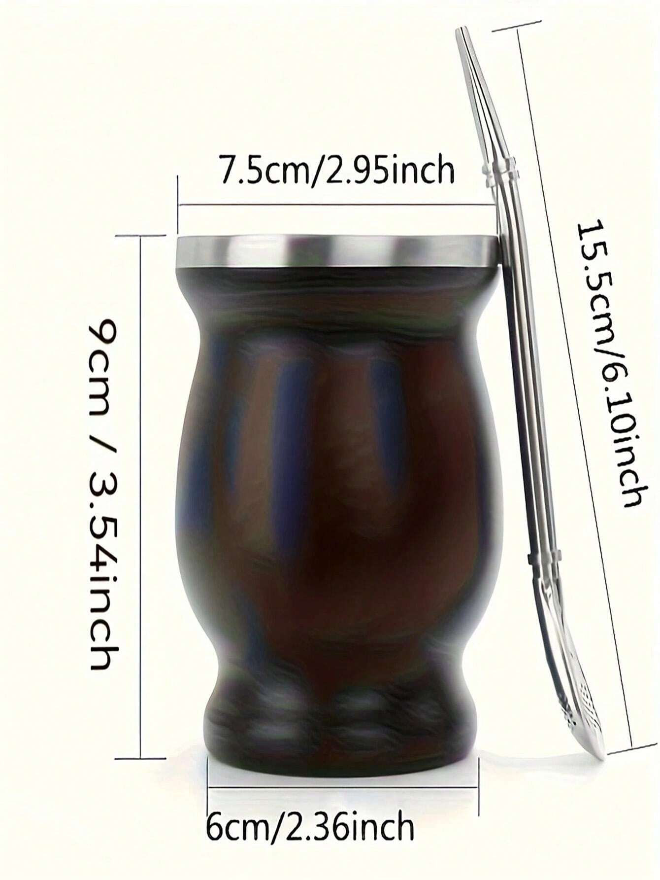 HOMSFOU Set Da Caffè In Acciaio Inox – Tazza 180ml Con Piattino E Cucchiaio, Lucido, Per Cappuccino, Tè E Bevande Calde, Regalo Elegante - 3