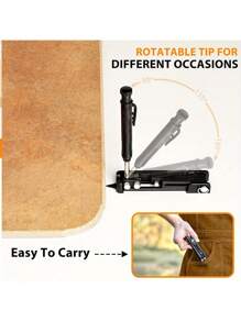 1 件 13 厘米/5 英寸塑料 + 铝合金多功能木工标记工具、涂鸦工具、带深孔铅笔的书写工具、测量工具、建筑铅笔 DIY 木工标记规划线测量工具，是送给男士、爸爸和丈夫的绝佳礼物 - 彩色 - 查看 4