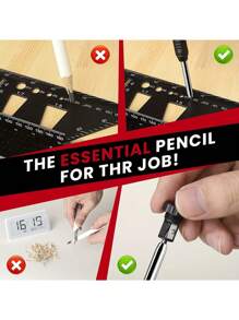 1 件 13 厘米/5 英寸塑料 + 铝合金多功能木工标记工具、涂鸦工具、带深孔铅笔的书写工具、测量工具、建筑铅笔 DIY 木工标记规划线测量工具，是送给男士、爸爸和丈夫的绝佳礼物 - 彩色 - 查看 5