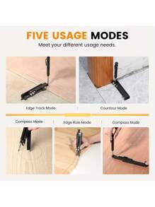 1 件 13 厘米/5 英寸塑料 + 铝合金多功能木工标记工具、涂鸦工具、带深孔铅笔的书写工具、测量工具、建筑铅笔 DIY 木工标记规划线测量工具，是送给男士、爸爸和丈夫的绝佳礼物 - 彩色 - 查看 9