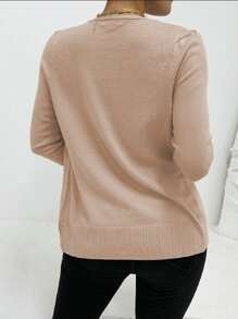 Women's Winter Kimono Cardigan With Buttons On The Front - 米色 - 查看 2
