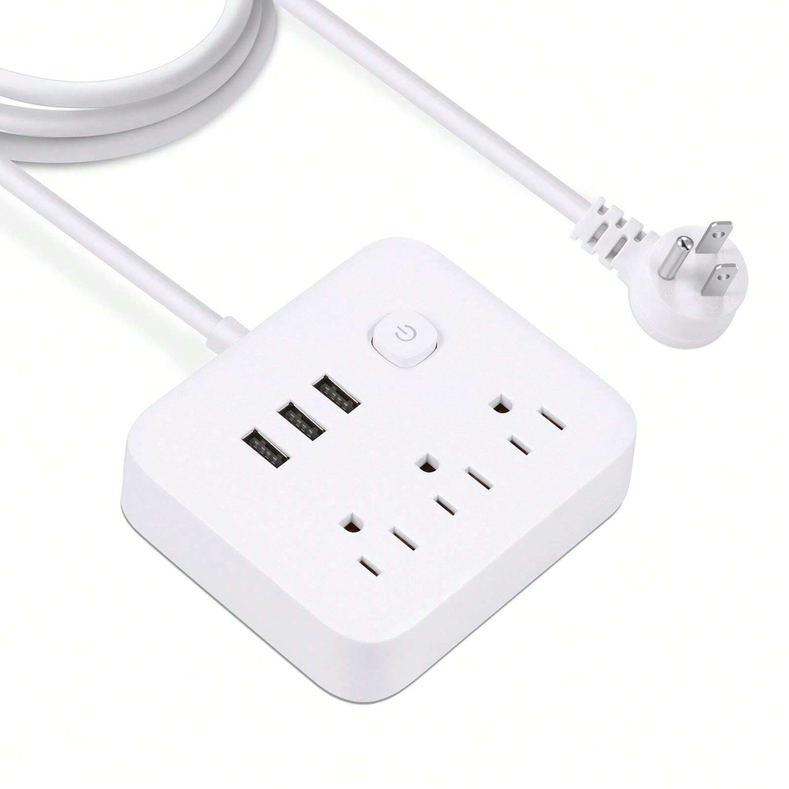 1 Multi-Functional Power Adapter, 3 USB, 3 AC Sockets, American ...