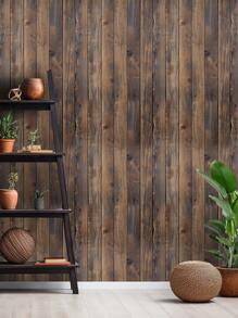 1 rollo de papel tapiz de imitación de grano de madera de color marrón amarillento con estilo retro, adecuado para la decoración del hogar. Gabinetes de cocina, mesas y sillas, fondos de habitación, renovaciones del hogar, suministros impermeables y antifouling para el regreso a la escuela, decoración de Halloween, paneles de pared desmontables, papel tapiz, artículos de decoración de primavera para renovar su hogar, pegatinas de decoración de ramas, regalos de cumpleaños y graduación - Café integral - Ver 5