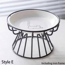 PETSIN Ceramic Pet Feeding Plate Canned Bowl Cute Pattern Easy To Clean Ceramic Plate Cat Food Bowl