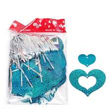 100 PCS Balloon Heart-Shaped Sequin Rain Silk Pendant Decorations, Valentine's Day, Wedding, Birthday Party Scene Decorations, Home Decoration Theme Party Decorations - Multicolor - View 15