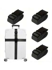 1PC/4PCS 简约时尚多功能可调节行李箱彩色安全带，锯齿形活力行李带，非锁定行李带，户外行李箱带，易于使用 PP 扣，易于存放和携带，适合无忧无虑的旅行度假和防止盗窃，可用于行李箱、帐篷、防潮垫、背包、旅行设备物品、被子、瑜伽垫、腰带、瘦身腰带、生活家居捆扎带等。 - 彩色 - 查看 9