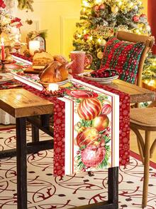1 tấm khăn trải bàn Giáng sinh có quả cầu Giáng sinh và dây leo, 'Merry Christmas', phong cách đồng quê cổ điển, làm bằng polyester, 35x180cm, đồ trang trí tiệc Giáng sinh mùa đông cho phòng ăn & phòng khách, đồ trang trí bàn trung tâm., Halloween, đồ trang trí Halloween - Nhiều màu - Xem 8