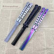 1pc Comb Style Butterfly Knife Toy, Folding Comb, Practice Butterflies Knife Beginner Training Toy, Best Gift For Gaming And Anime Fans - Multicolor - View 1