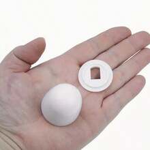 6pcs White Round Universal Toilet Bolt Covers, Pushed-In Style Toilet Bolt Caps With Extra Washers For Easy Installation - White - View 5