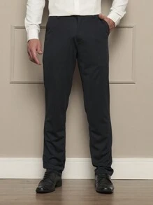 Suit Pants Men's High Elastic Dress Pants - Màu xanh hải quân - Xem 3
