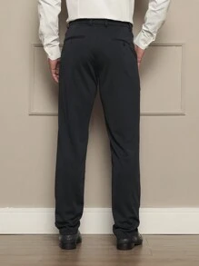 Suit Pants Men's High Elastic Dress Pants - Màu xanh hải quân - Xem 5