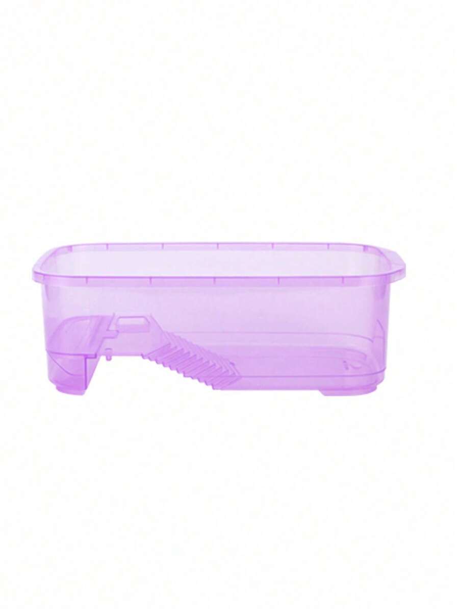 1 pieza Pecera de plástico para tortugas, incluye plataforma de asoleamiento, para criar tortugas brasileñas, tortugas de pantano, tortugas caimán - Morado - Ver 1