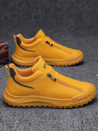 Men's Casual Shoes, Outdoor Sports Driving Shoes, Spring/Summer Work Shoes, Waterproof Anti-Slip Kitchen Shoes, Breathable Summer Sneakers, Street Fashion Black Leather Shoes, Warm Lined Casual Shoes For Fall/Winter, Zipper Slip-On Sports Shoes, Niche High-End Versatile Fashionable Sneakers For Men