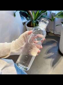 1pc Clear Summer Water Bottle, Large Capacity Outdoor Drinking Cup With Time Scale Reminder, Plastic Cup Suitable For Cold Juice And Beverages In Summer - Multicolor - View 4