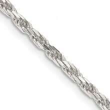 Sterling Silver 2.5mm Diamond-Cut Rope Chain Necklace 36" - White - View 1