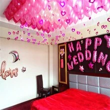 100 PCS Balloon Heart-Shaped Sequin Rain Silk Pendant Decorations, Valentine's Day, Wedding, Birthday Party Scene Decorations, Home Decoration Theme Party Decorations - Multicolor - View 7