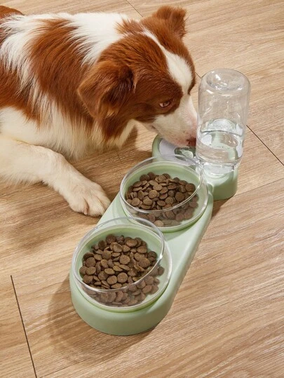 1 Set Pet Food And Water Bowl Combo, Suitable For Cats And Dogs
