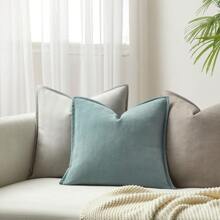 1pc (Without Pillow Insert) Solid Color Chenille Herringbone Jacquard Thickened Throw Pillow Cover, Suitable For All Seasons, Sofa Decorative Cushion, Bed Backrest Pillow, Cafe, Farmhouse Soft Furnishing