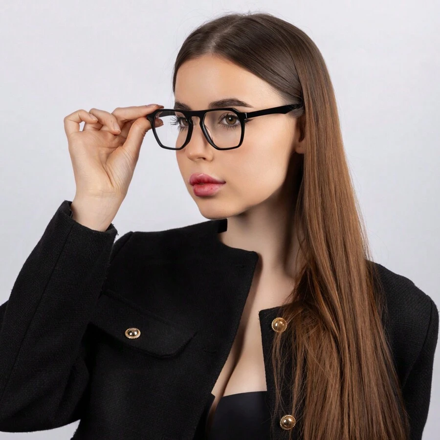 Women's Acetate Polygonal Oval Grey Frames Eyeglasses Frames Wooeye Designer Model Myopia Frames