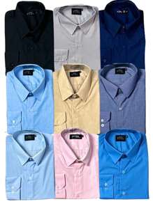 KIT 09 Pieces - Slim Long Sleeve Dress Shirt And Premium Linen Type Dress Shirt - 沒有白色和酒紅色 - 查看 1