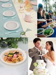 100% Compostable Paper Plates, 125-Count Heavy-Duty  Disposable Plates - 10-Inch (Approx. 25.8cm) White Plates Made From  Natural Sugarcane Bagasse, For Dinner, Picnic, Birthday Parties, Bridal Showers, Weddings, Gatherings, Valentine's Day, Farewell Parties, Halloween, Thanksgiving - Multicolor - View 4