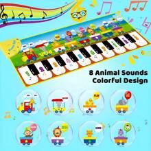 Tapis de piano musical pour enfants, tapis de danse au sol avec 10 chansons, 8 sons d'animaux, 5 modes. Couverture de clavier pour enfants, tapis de jeu musical tactile, jouet d'éducation musicale précoce, cadeau pour les tout-petits filles et garçons