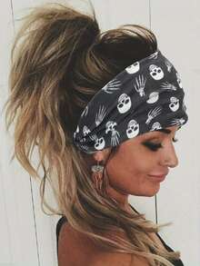Halloween Pumpkin Elastic Yoga Sports Headband Headscarf - Pumpkin - View 2