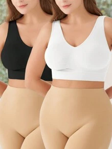 2PCS/Set Plus Seamless Wireless Sports Bras - Multicolor - View 4