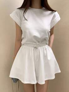 2025春秋休闲舒适长袖套头衫 - 白色 - 查看 4