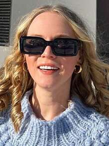 潮流矩形时尚眼镜，男女皆宜，复古 90 年代方形太阳镜，厚框太阳镜，玳瑁时尚眼镜（带多功能螺丝刀、眼镜纤维布）万圣节 - 彩色 - 查看 7