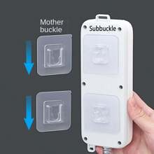 强力粘性墙钩套装，带双按扣，无损多用途挂钩，适用于家庭整理，非常适合遥控器、电源板，易于安装，承重能力强' - 無色 - 查看 4